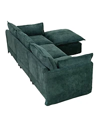 Streamdale Modern L-Shaped Sectional Sofa with Ottoman