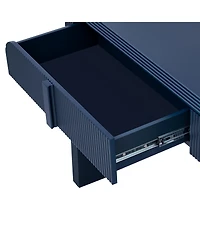 Streamdale Modern Rounded Console Table with 2 Drawers (Navy Blue)