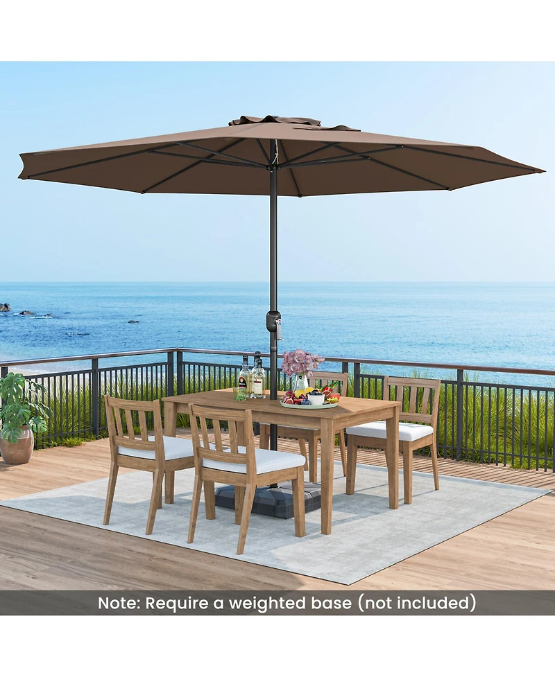 12 Feet Patio Umbrella with Crank Handle and 8 Sturdy Ribs