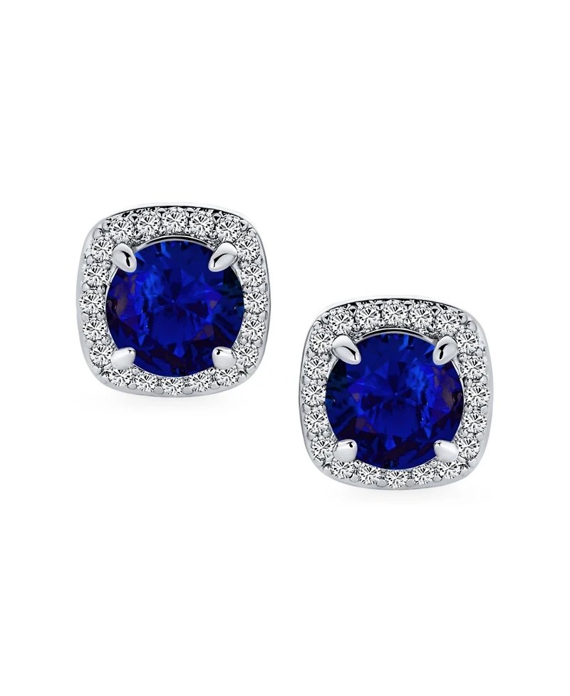 Bling Jewelry Traditional 2CT Solitaire Round Cubic Zirconia Cz Square Halo Clip On Stud Earrings Non Pierced