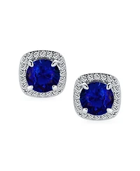 Bling Jewelry Traditional 2CT Solitaire Round Cubic Zirconia Cz Square Halo Clip On Stud Earrings Non Pierced