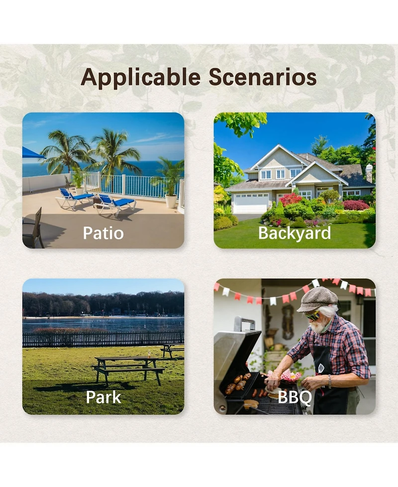 Streamdale 8-Person Brown Picnic Table with Benches