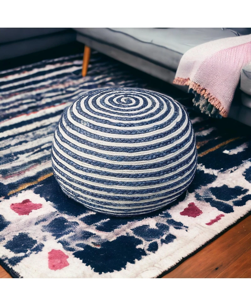 Jute Ottoman for Living Room Bedroom and Rustic Home Decor