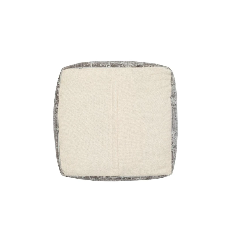 18" Grey Polyester Blend Ottoman