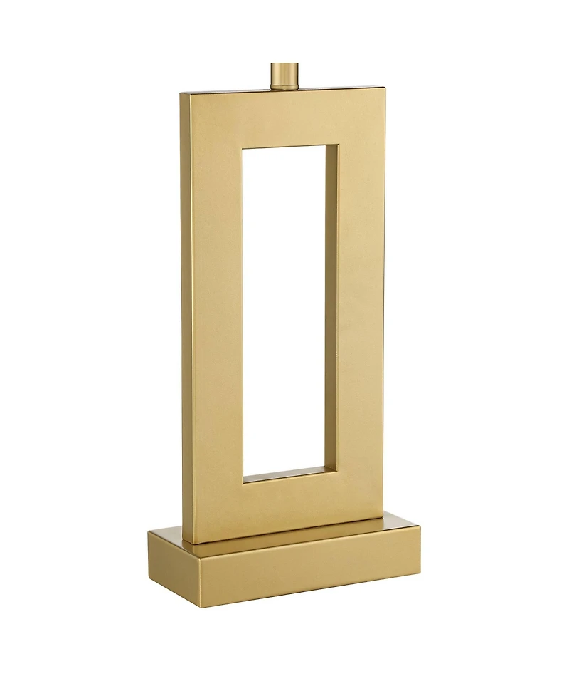360 Lighting Marshall 30" Tall Open Rectangle Large Modern Luxe End Table Lamps Set of 2 Gold Finish Metal Living Room Bedroom