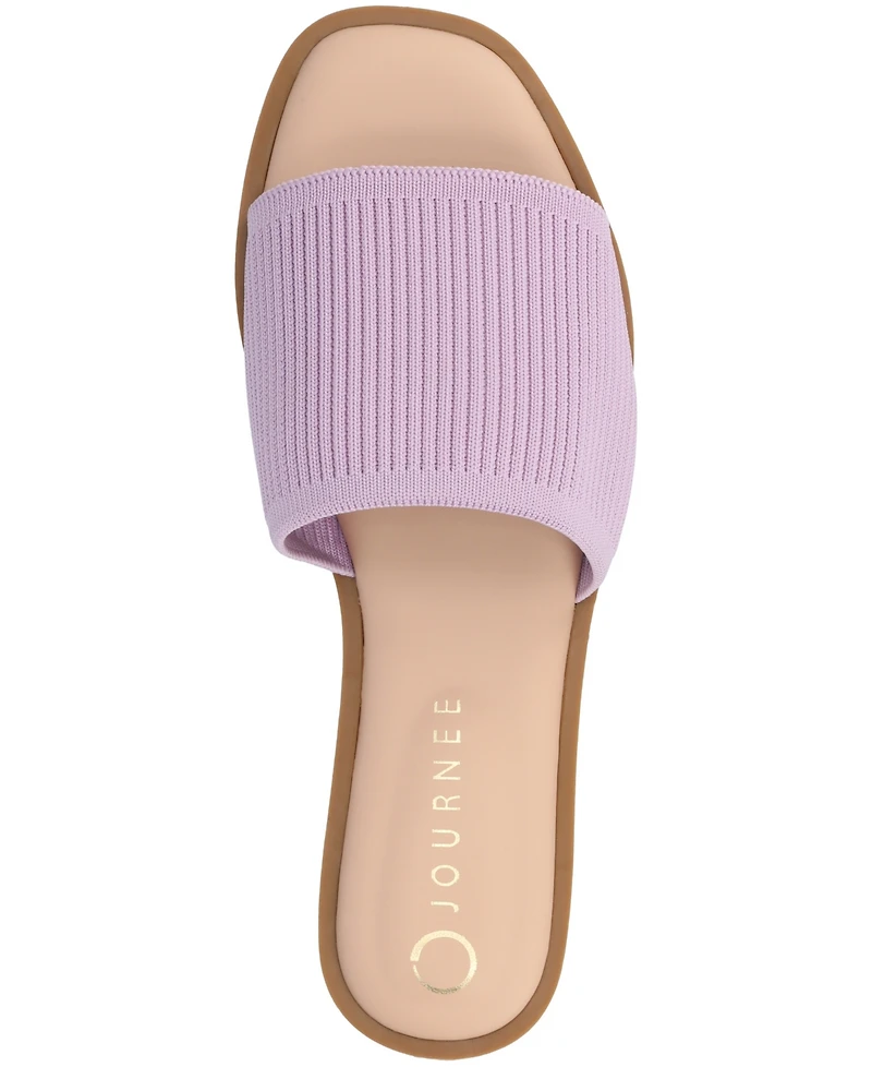 Journee Collection Women's Prisilla Single Band Slide Flat Sandals