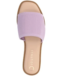 Journee Collection Women's Prisilla Single Band Slide Flat Sandals