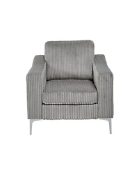 Gray Corduroy Convertible Sectional Sofa