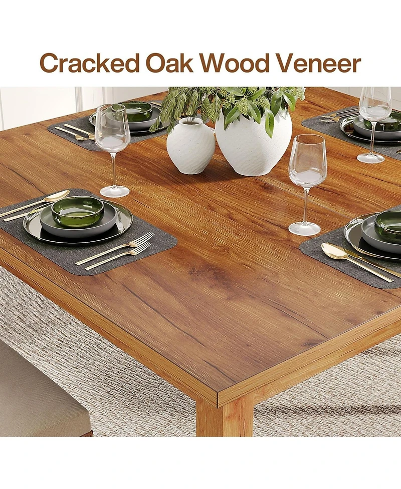 Tribesigns Wood Dining Table, Modern Kitchen Table for Dining Room, 2-4 People Dining Room Table Square Dinner Tables with Wooden Legs Thick Top for S