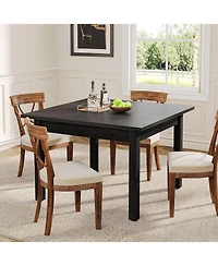 Tribesigns Wood Dining Table, Modern Kitchen Table for Room, 2-4 People Room Square Dinner Tables with Wooden Legs Thick Top S