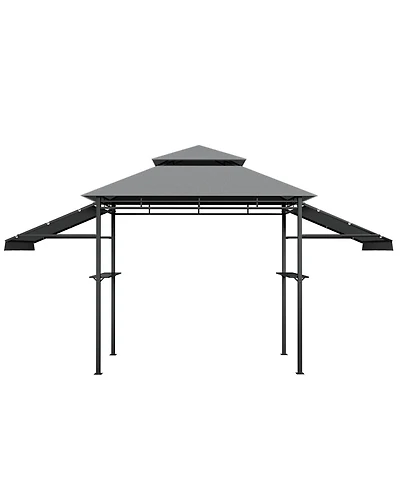 13.5 x 4 Feet Patio Bbq Grill Gazebo Canopy with Dual Side Awnings