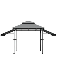13.5 x 4 Feet Patio Bbq Grill Gazebo Canopy with Dual Side Awnings