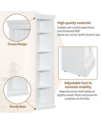 Streamdale Tall Bookshelf Suite with Led Lighting, Corner Shelves, and Drawers