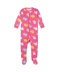 Gerber Baby Girls 2-Pack Snug Fit Footed Cotton Pajamas, Love, 0-3 Months