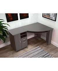 Corner Computer Desk with 2 Drawers – Space-Saving Home Office Workstation