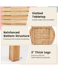 53 Inch Outdoor Acacia Wood Dining Table for 4-6 People