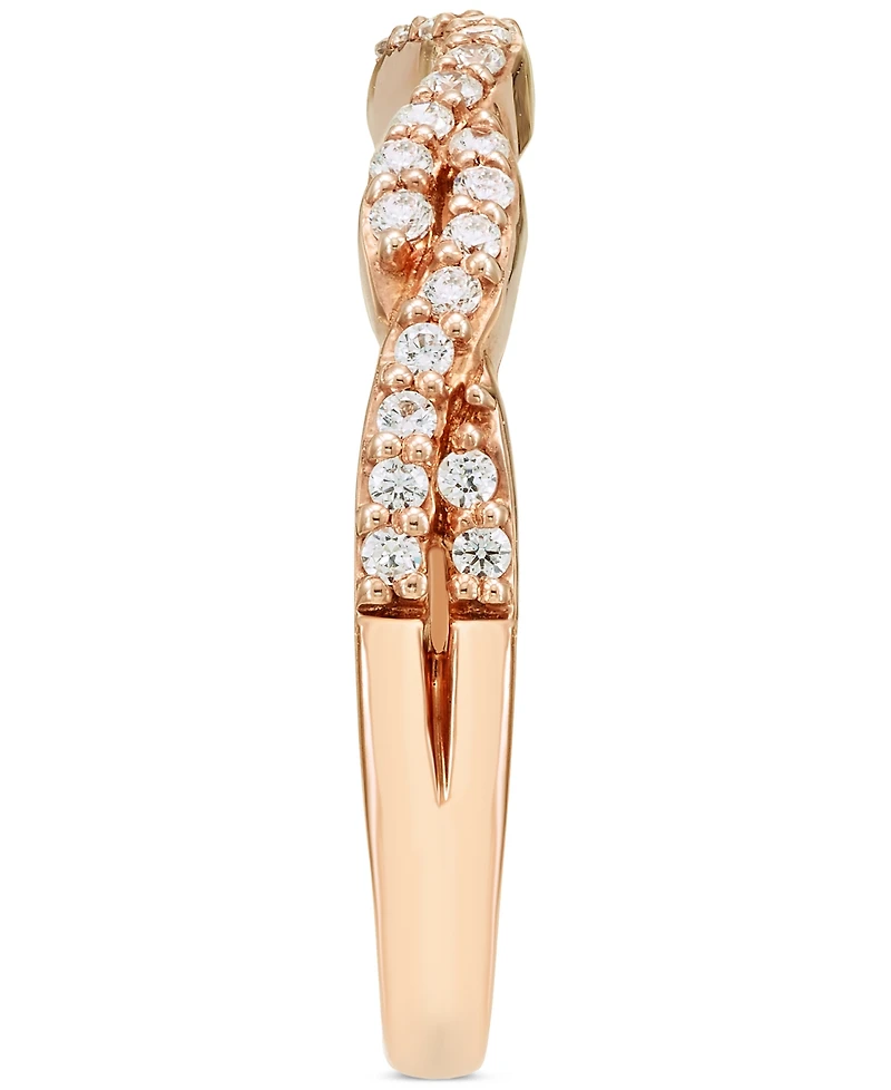 Diamond Crossover Contour Band (1/5 ct. t.w.) in 14k Rose Gold