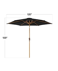 Best Choice Products 10ft Outdoor Woodgrain Pattern Steel Market Patio Umbrella w/ Crank