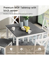 Streamdale 5-Piece Grey & White Dining Set for 4