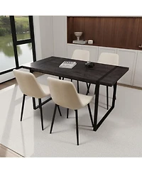 Streamdale Black Dining Table & 4 Suede Chairs