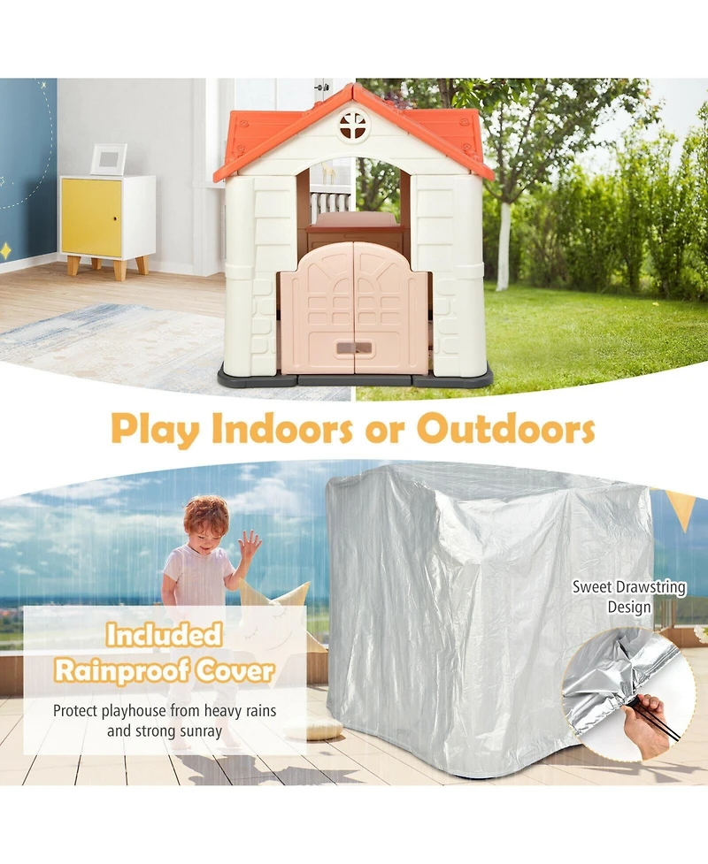 Kid s Playhouse Pretend Toy House For Boys and Girls 7 Pieces Set