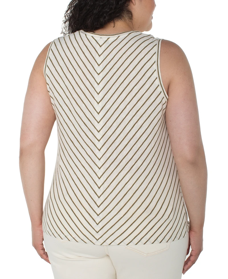 Liverpool Los Angeles Plus Sleeveless Twist-Front Top