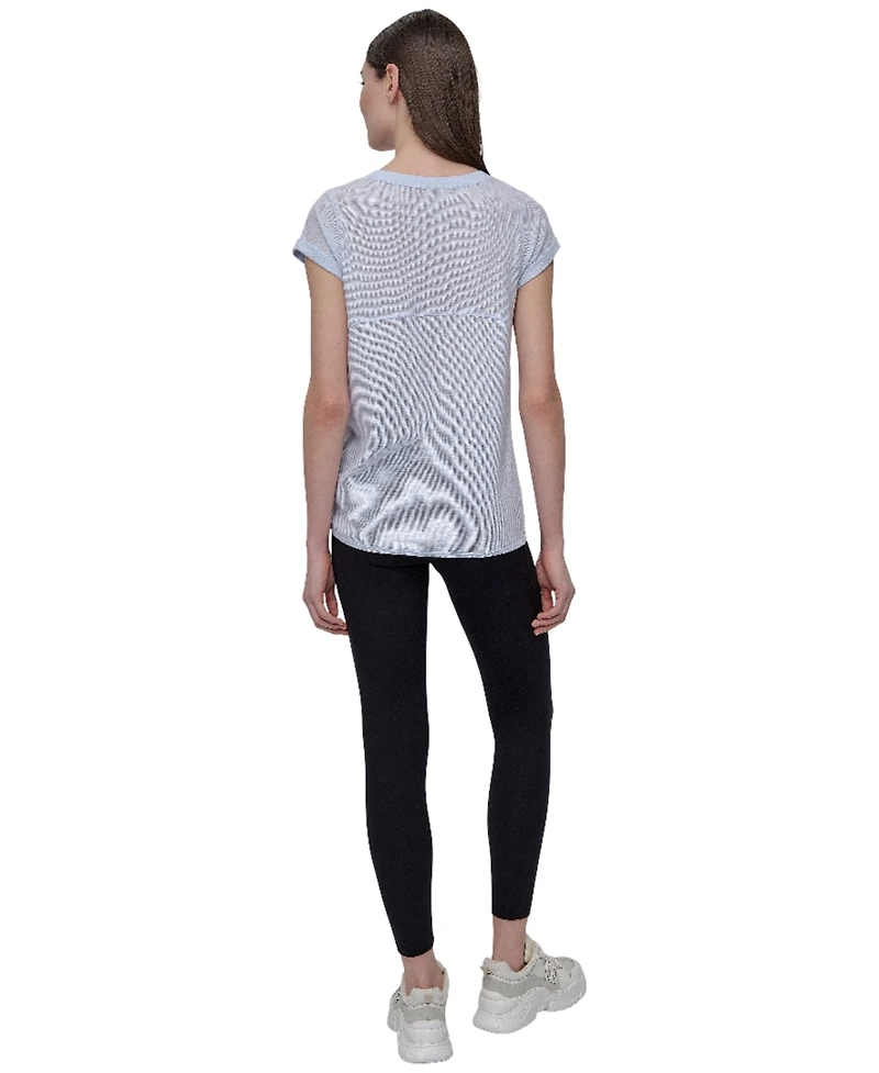 Dkny Women's Mini Slub Waffle Short Sleeve Top