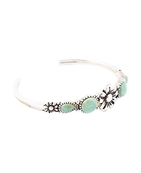 Barse Floral Blue Turquoise and Sterling Silver Cuff Bracelet