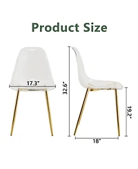 Streamdale Transparent Dining Chairs (Set of 3) - Gold Legs