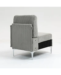Streamdale Gray Corduroy Modular Armless Seat