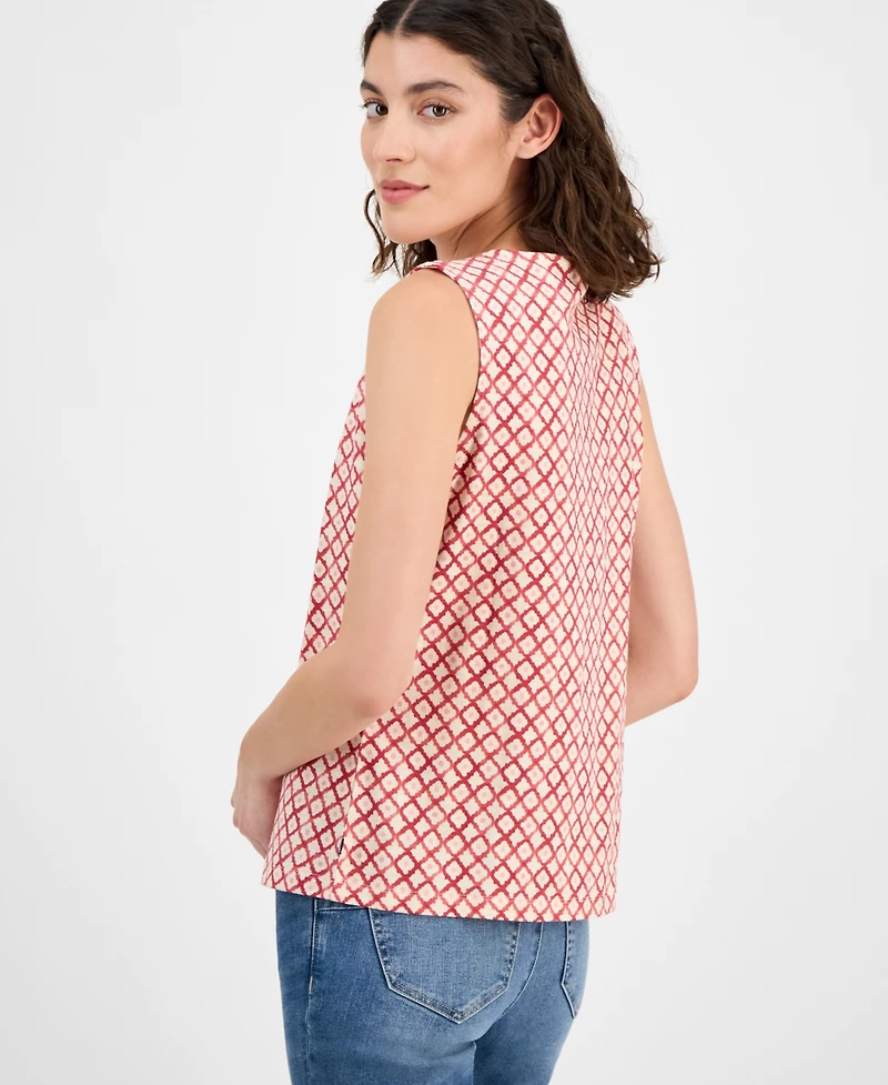 Nautica Jeans Women's Smocked-Neck Tank Top