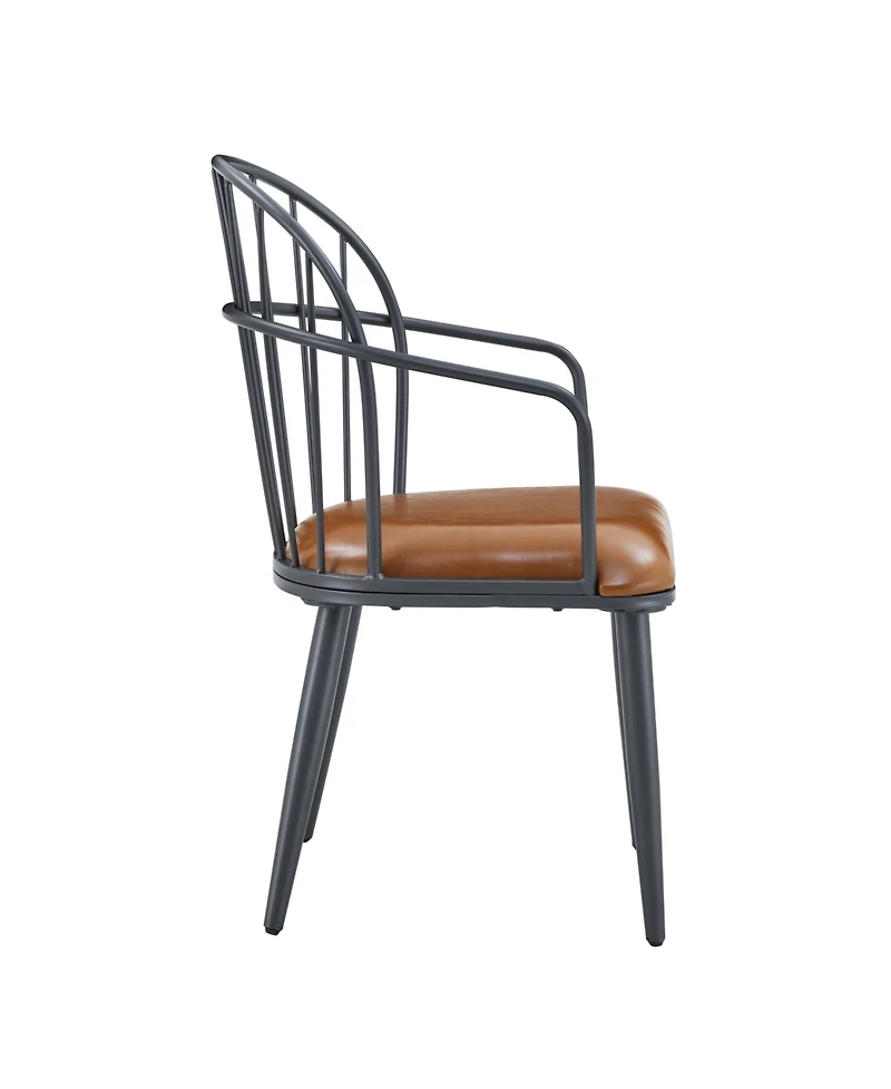 Streamdale Indoor Upholstered Dining Chair With Metal Legs (Set of 2),Brown