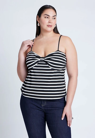 Eloquii Women's Striped Sweetheart Tank