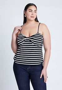 Eloquii Women's Striped Sweetheart Tank