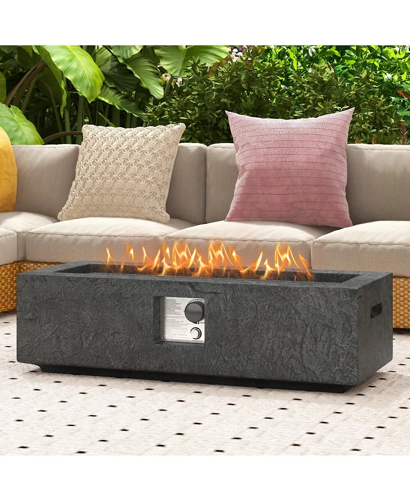 42.5 Inch 50000 Btu Fire Pit Table Set with Stainless Steel Burner