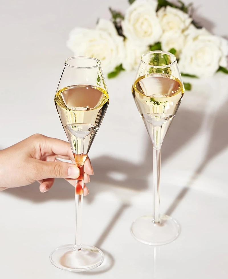 The Wine Savant Wedding Toast Champagne Flute Glasses, Set of 2