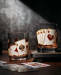The Wine Savant Casino Whiskey Glasses, Set of 2