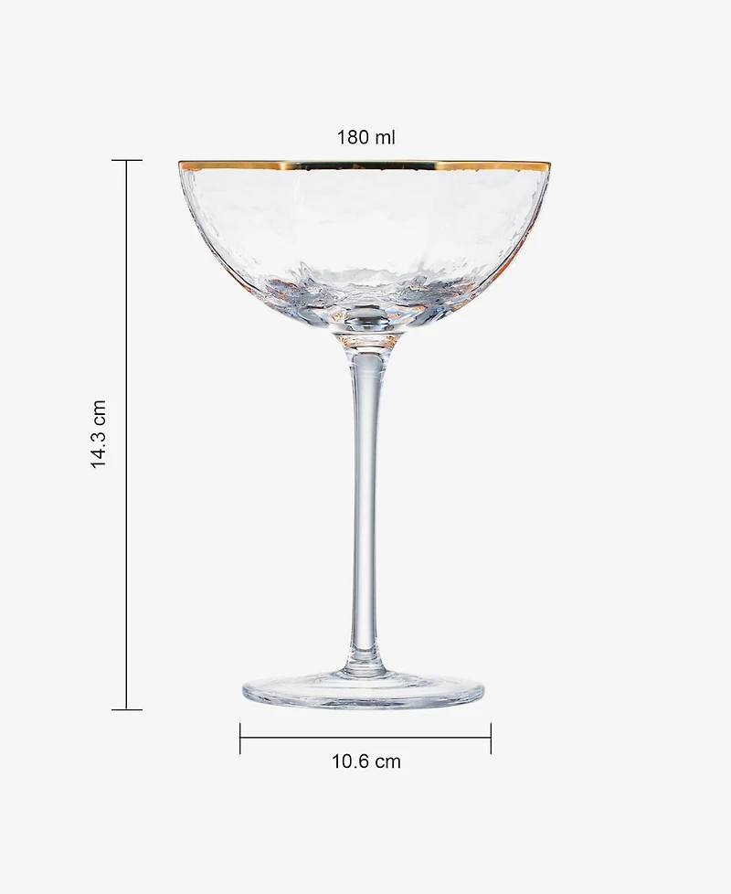 The Wine Savant Vintage Octagonal Coupe Glasses, Set of 4