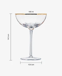The Wine Savant Vintage Octagonal Coupe Glasses, Set of 4
