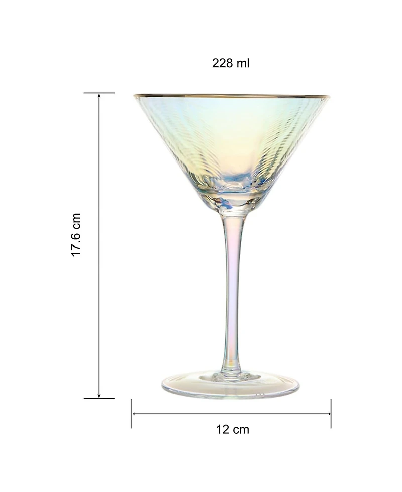 The Wine Savant Classic Hammered Martini Glasses, Set of 2