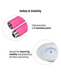 Yescom 10.9 Ft Static Spinning Dancing Pole Kit 45mm Silicone Party Club Exercise Pink