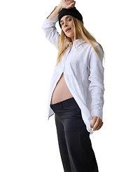 Ingrid + Isabel Maternity Long Sleeve Peplum Button Down Shirt
