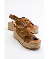 Lontano Suede Leather Platform Sandal (Women)