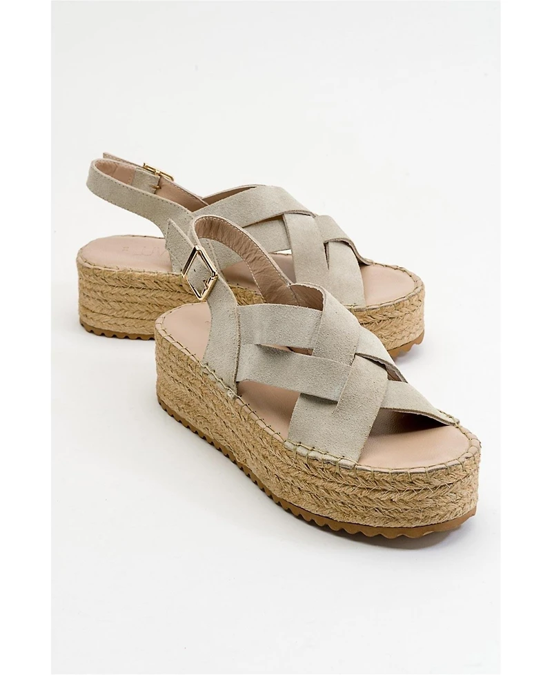 Lontano Suede Leather Platform Sandal (Women)