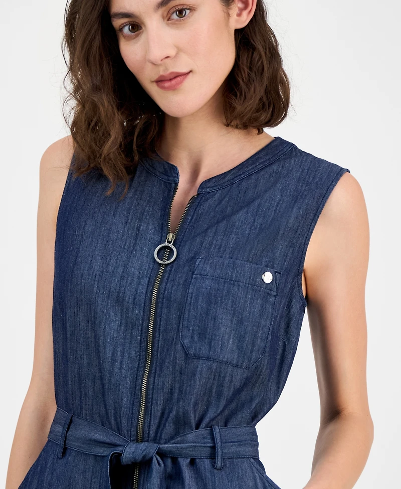 Tommy Hilfiger Women's Belted Zip-Front Jumpsuit