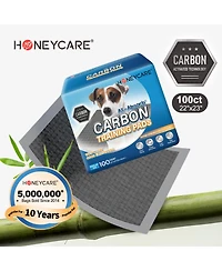 HoneyCare Carbon All-Absorb Puppy Training Pads Absorb Eliminating Odor, Ultra Charcoal Dog Pad, 22x23 inch, 200ct