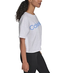 Calvin Klein Performance Women's Cotton Raised Logo Cropped T-Shirt