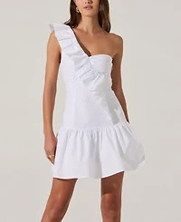 Astr the Label Women's Asymmetrical Ruffled Cotton Mini Dress