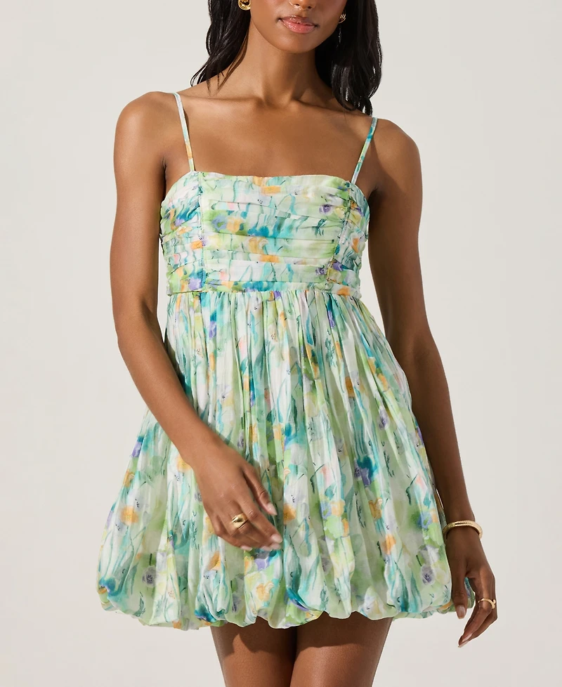 Astr the Label Women's Floral-Print Bubble Skirt Mini Dress