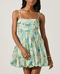 Astr the Label Women's Floral-Print Bubble Skirt Mini Dress